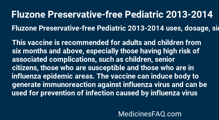 Fluzone Preservative-free Pediatric 2013-2014