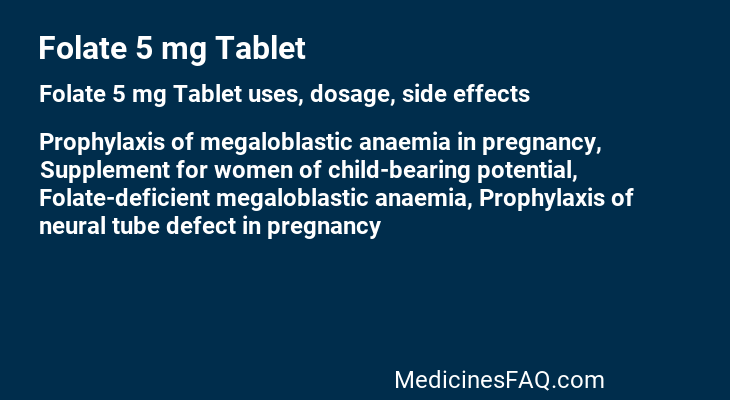 Folate 5 mg Tablet