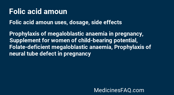 Folic acid amoun