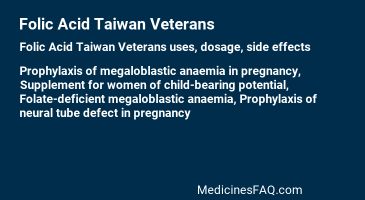 Folic Acid Taiwan Veterans