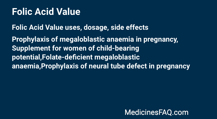 Folic Acid Value