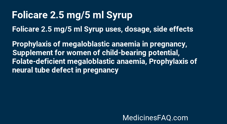 Folicare 2.5 mg/5 ml Syrup