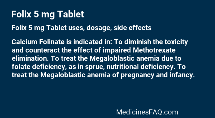 Folix 5 mg Tablet