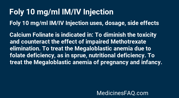 Foly 10 mg/ml IM/IV Injection