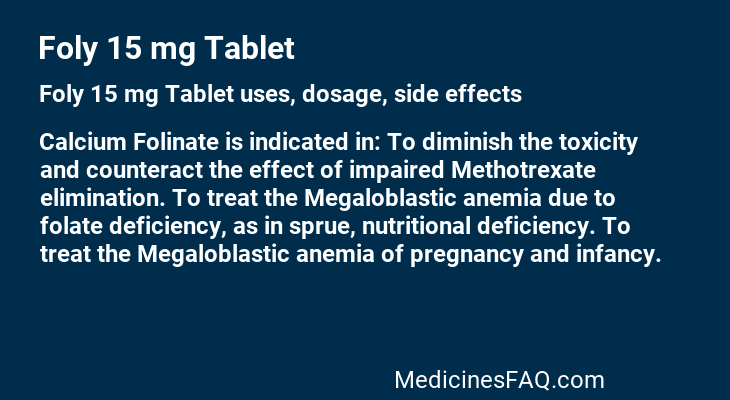 Foly 15 mg Tablet