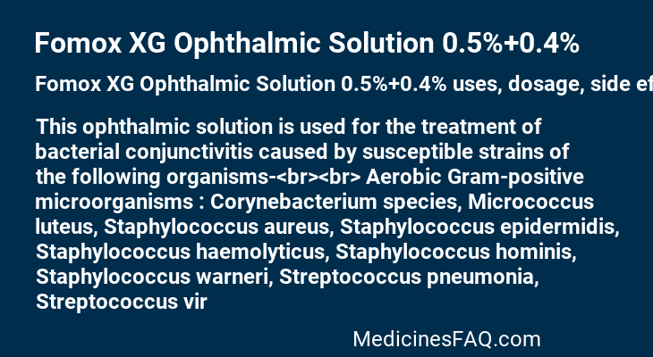 Fomox XG Ophthalmic Solution 0.5%+0.4%