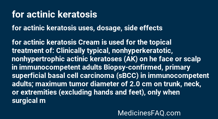 for actinic keratosis