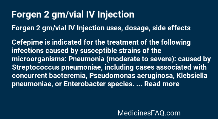 Forgen 2 gm/vial IV Injection