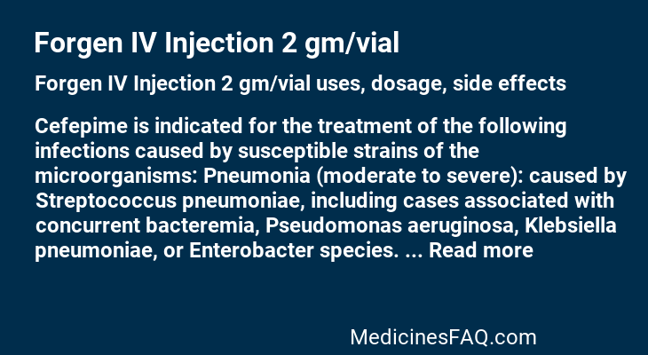 Forgen IV Injection 2 gm/vial