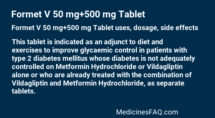 Formet V 50 mg+500 mg Tablet