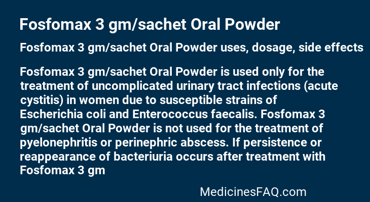 Fosfomax 3 gm/sachet Oral Powder