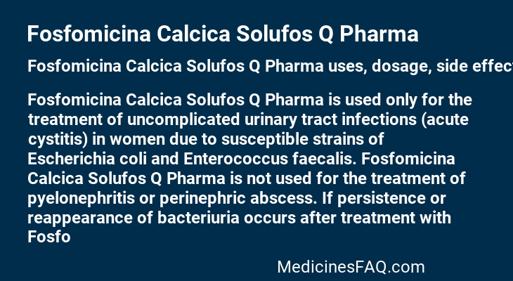 Fosfomicina Calcica Solufos Q Pharma
