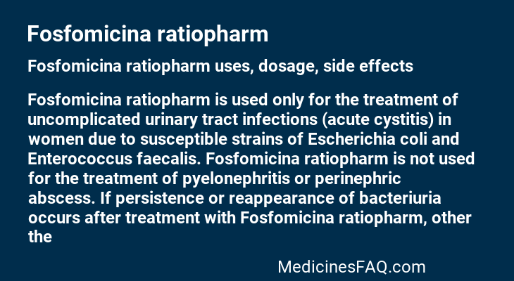 Fosfomicina ratiopharm