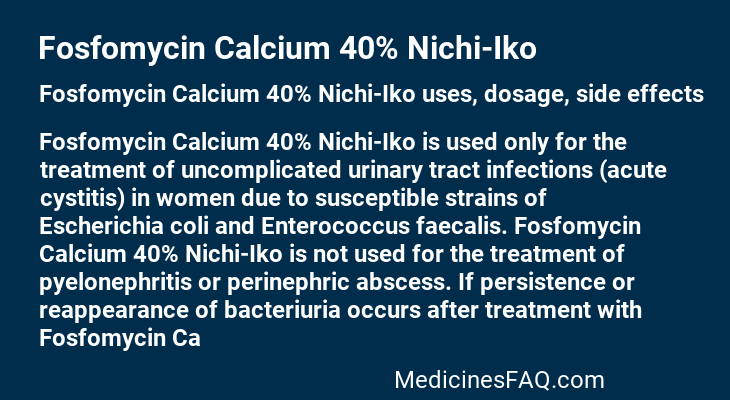 Fosfomycin Calcium 40% Nichi-Iko