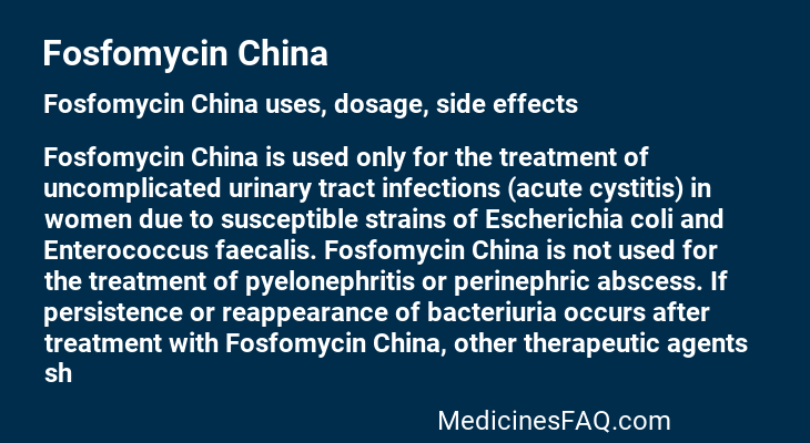 Fosfomycin China