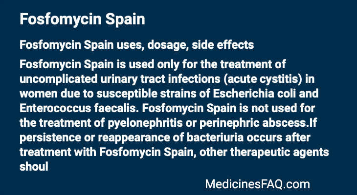 Fosfomycin Spain