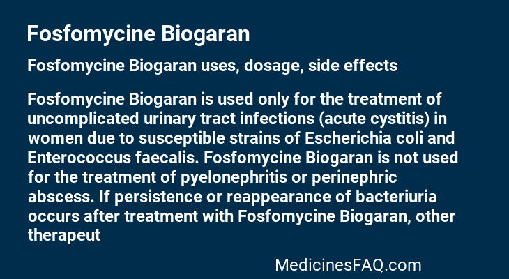 Fosfomycine Biogaran