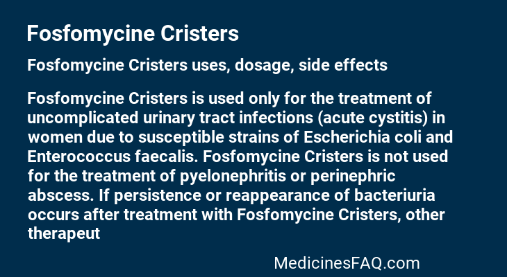 Fosfomycine Cristers