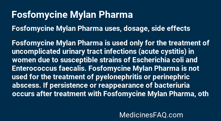 Fosfomycine Mylan Pharma
