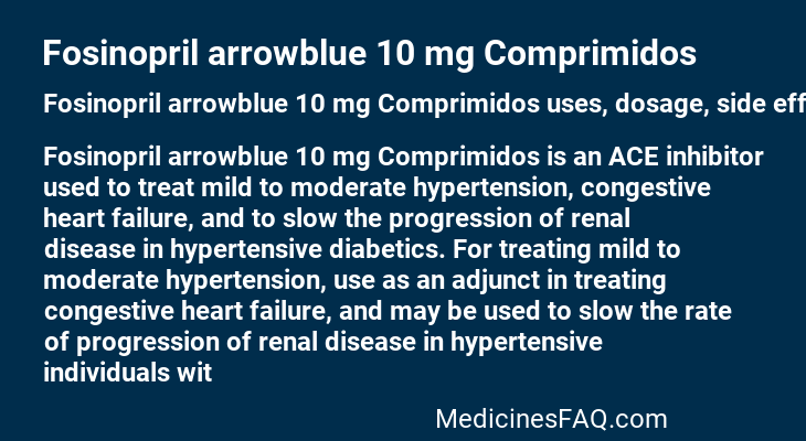 Fosinopril arrowblue 10 mg Comprimidos
