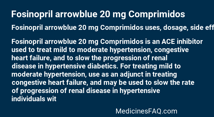 Fosinopril arrowblue 20 mg Comprimidos