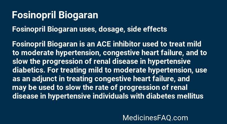 Fosinopril Biogaran