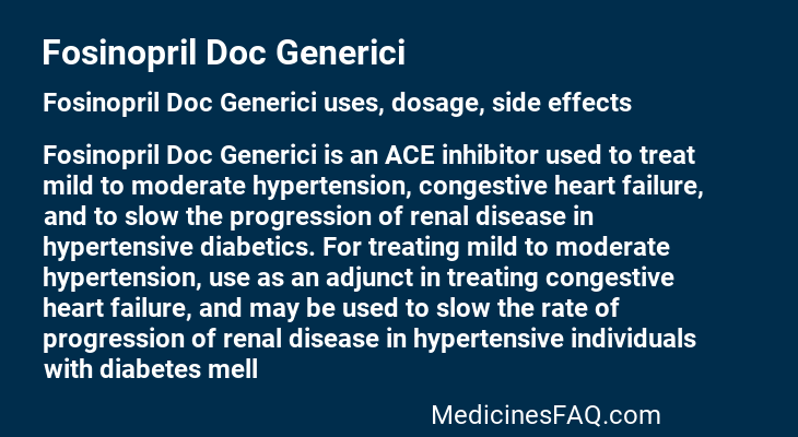 Fosinopril Doc Generici