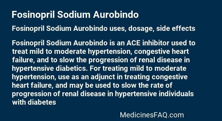 Fosinopril Sodium Aurobindo