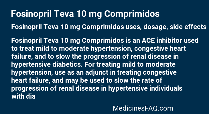 Fosinopril Teva 10 mg Comprimidos