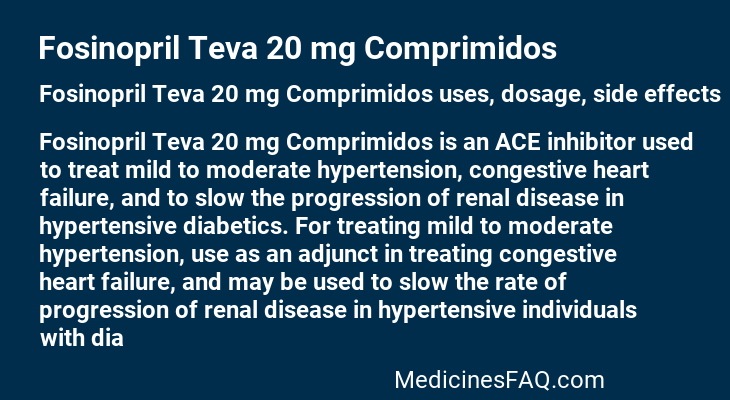 Fosinopril Teva 20 mg Comprimidos