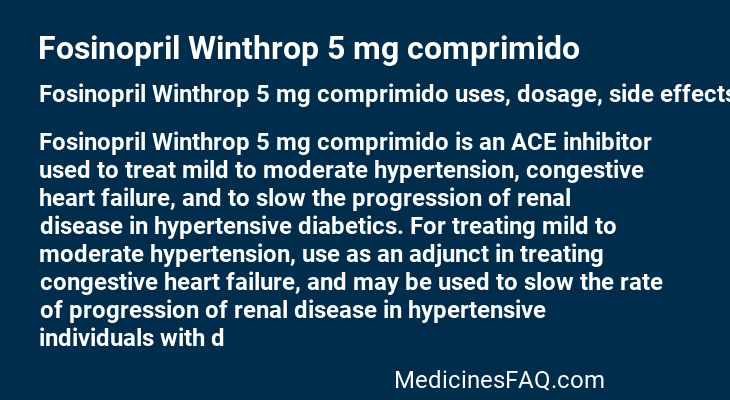 Fosinopril Winthrop 5 mg comprimido