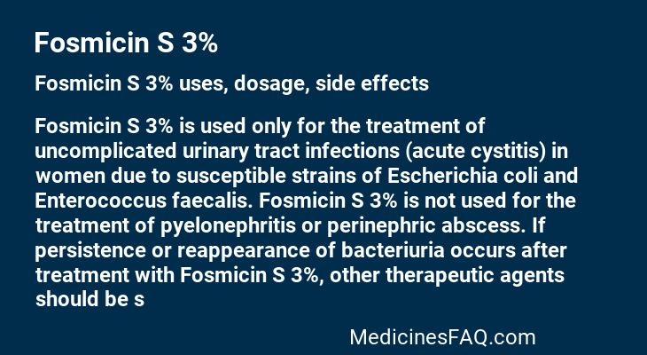 Fosmicin S 3%