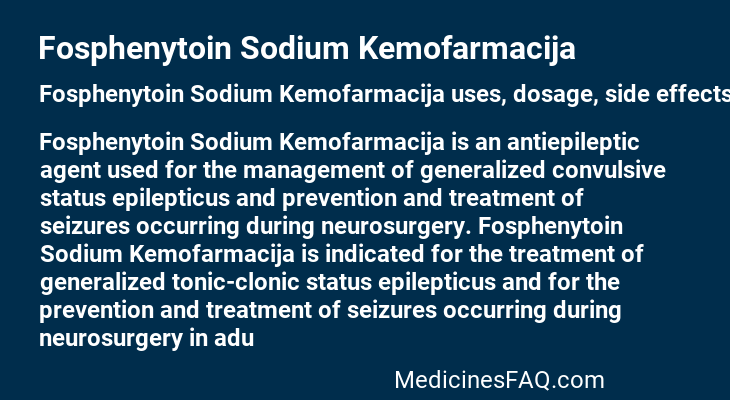 Fosphenytoin Sodium Kemofarmacija