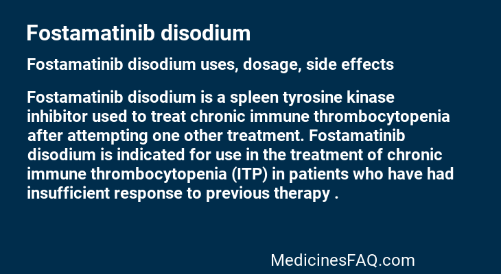 Fostamatinib disodium