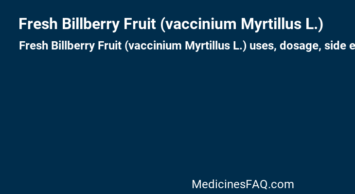 Fresh Billberry Fruit (vaccinium Myrtillus L.)
