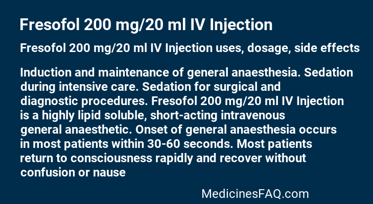 Fresofol 200 mg/20 ml IV Injection