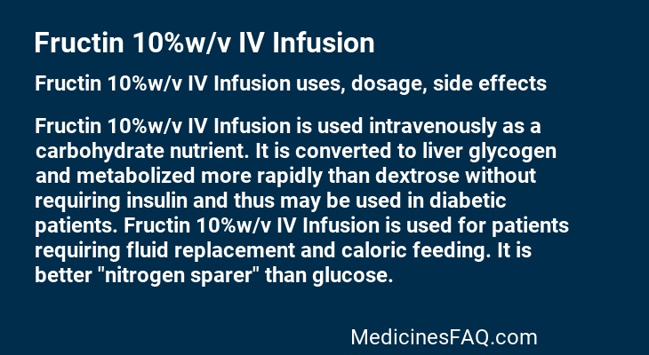 Fructin 10%w/v IV Infusion