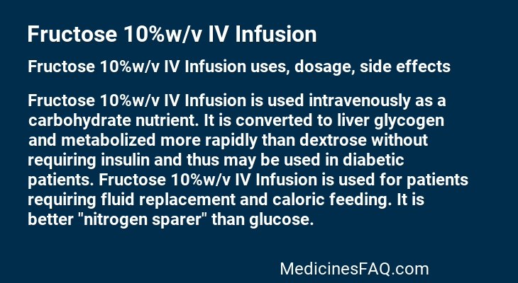 Fructose 10%w/v IV Infusion