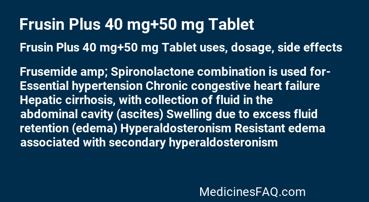 Frusin Plus 40 mg+50 mg Tablet