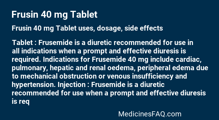 Frusin 40 mg Tablet