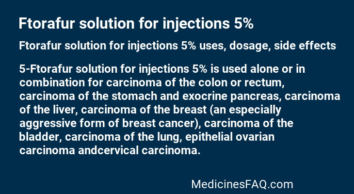 Ftorafur solution for injections 5%