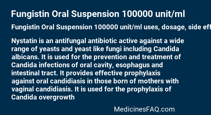 Fungistin Oral Suspension 100000 unit/ml