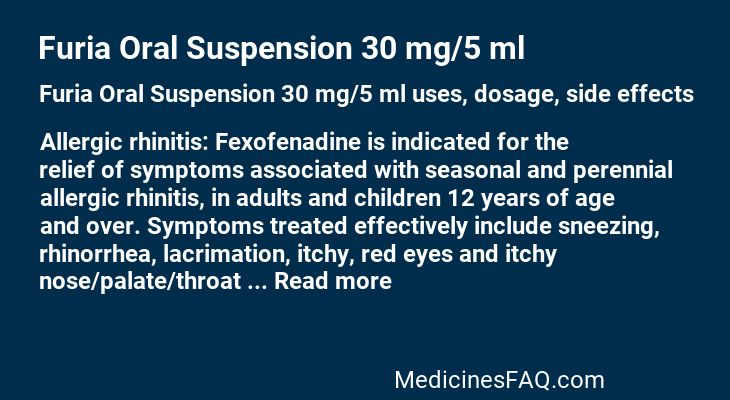 Furia Oral Suspension 30 mg/5 ml