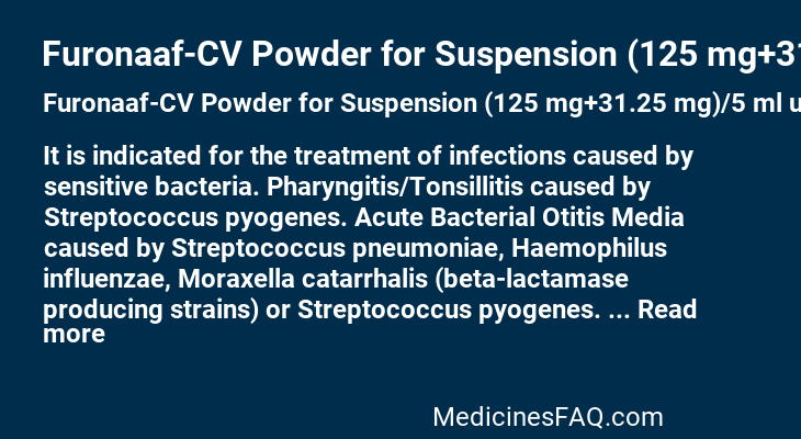 Furonaaf-CV Powder for Suspension (125 mg+31.25 mg)/5 ml