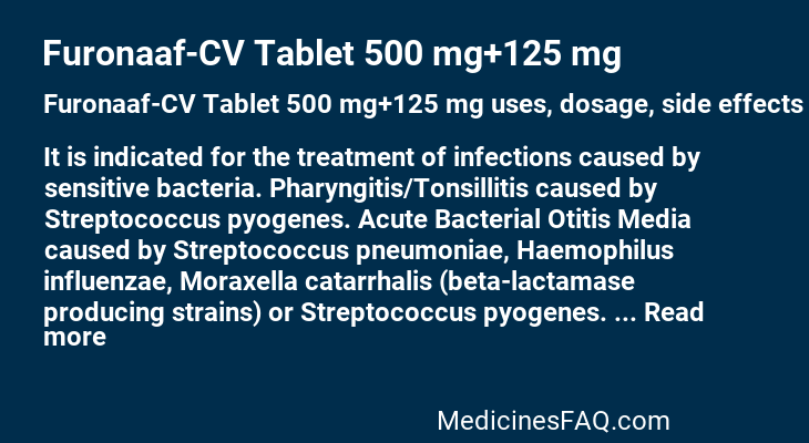 Furonaaf-CV Tablet 500 mg+125 mg