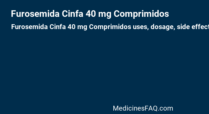 Furosemida Cinfa 40 mg Comprimidos
