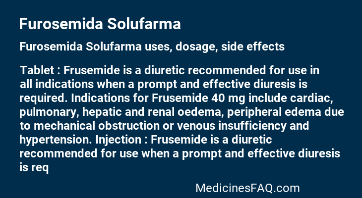Furosemida Solufarma