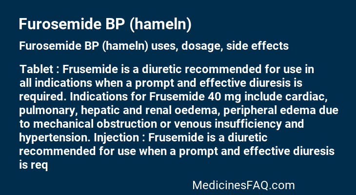 Furosemide BP (hameln)
