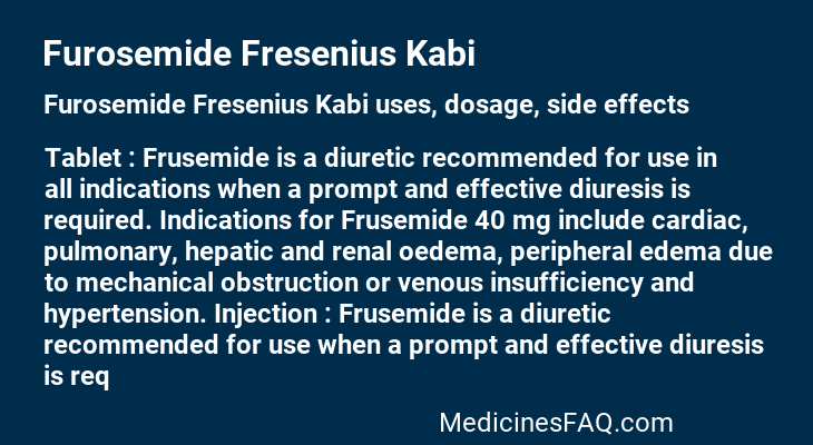 Furosemide Fresenius Kabi
