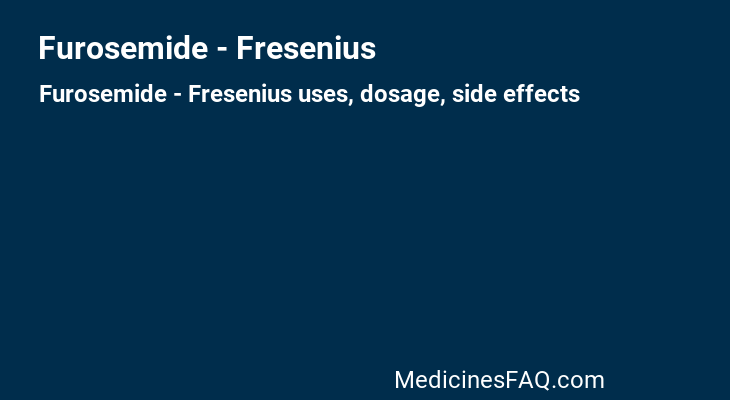 Furosemide - Fresenius